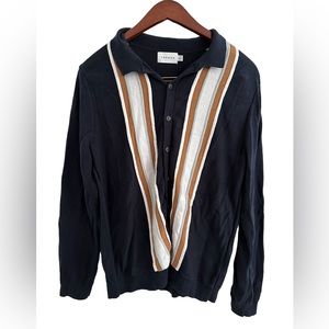 Topman Long Sleeve Sweater - Navy Large